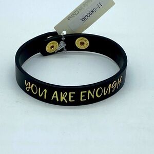 You Are Enough Black Bracelet Snap Close NWT